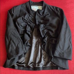 Anthropologie Tabitha black wool blazer sz 4